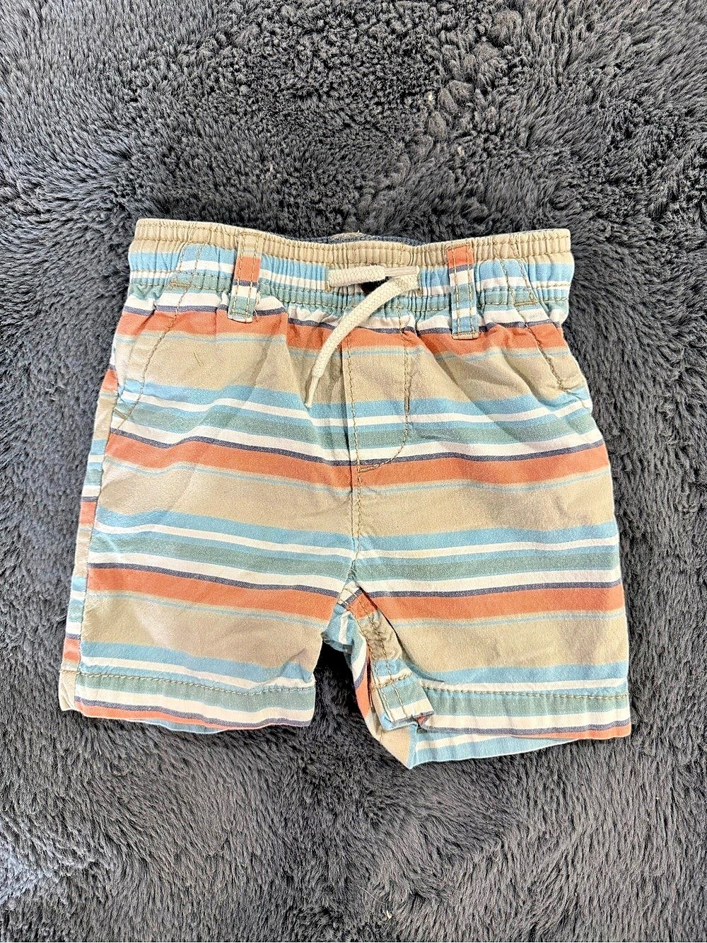 OshKosh B'gosh Striped Shorts Blue & Orange Boys 18M